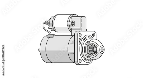 Car Starter Motor Illustration.