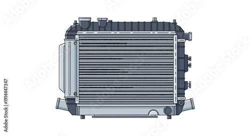 Car Radiator Front View.