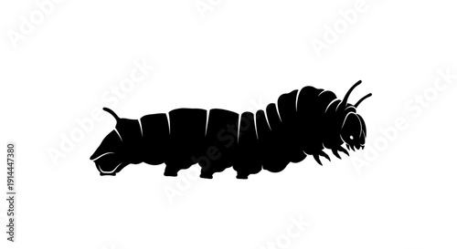 Caterpillar Silhouette Insect Profile.