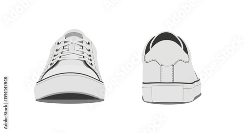 White Sneakers Front Back.