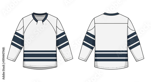 White Striped Hockey Jersey.