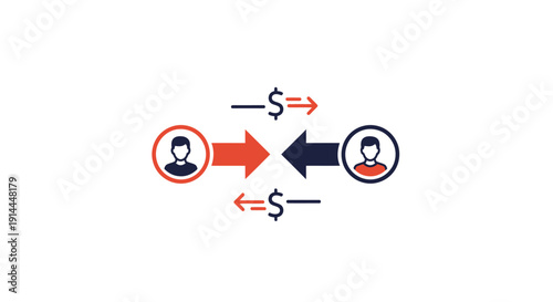 Money Transfer Between Two Users Illustrated.
