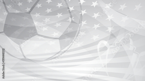 A soccer ball and USA flag blend together in a dynamic, abstract illustration celebrating world cup.