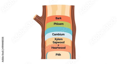 Tree Trunk Cross Section Anatomy.