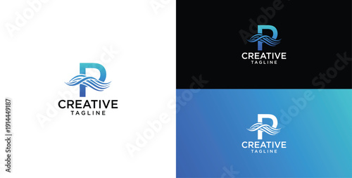 Digital technology logo icon vector. P initial logo design.