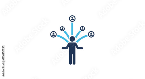 Person Surrounded by Social Media Icons.