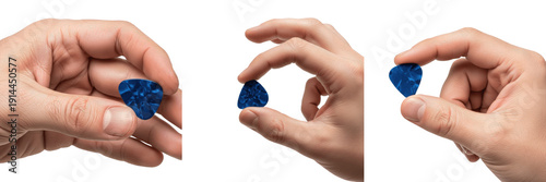 фотографія Set of Hands Holding Guitar Picks, Colorful Plectrum Accessories for Acoustic an