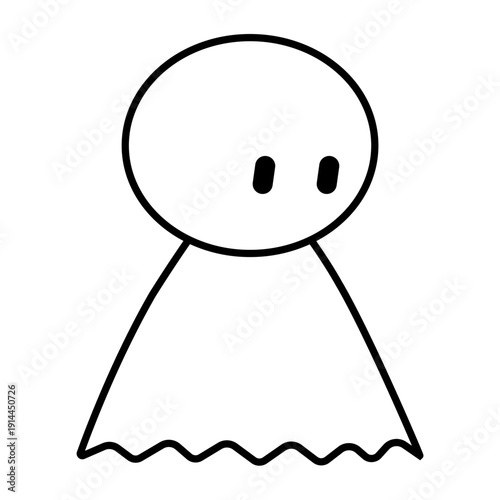 てるてる坊主のシンプルイラスト：右下