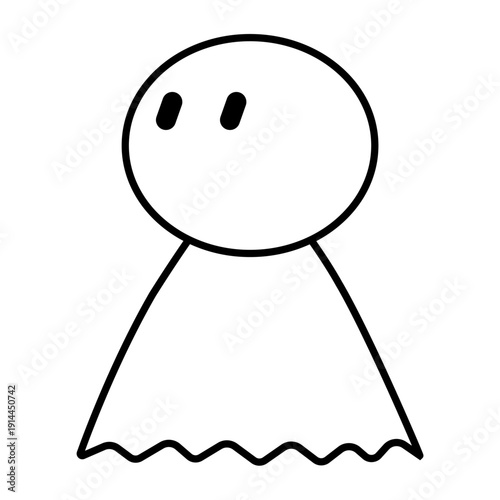 てるてる坊主のシンプルイラスト：左