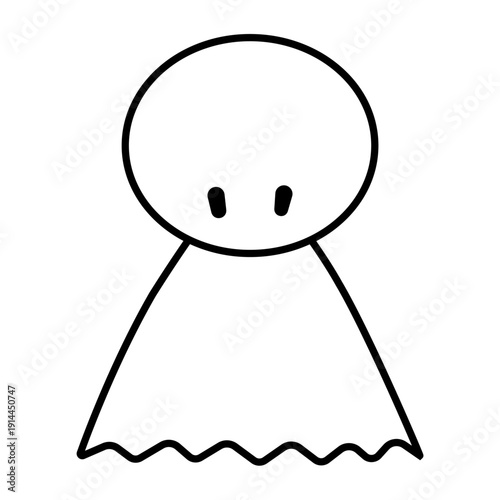 てるてる坊主のシンプルイラスト：下