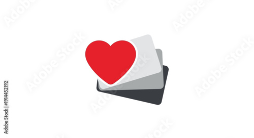 Red heart on letter in envelope.