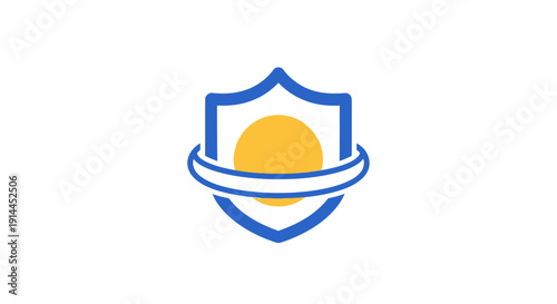 Shield with Yellow Circle Inside.