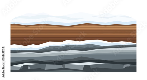 Abstract Mountain Landscape Illustration.