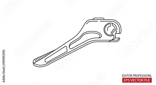 Adjustable Wrench Tool Illustration.