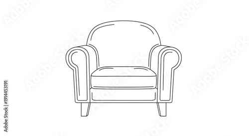 Armchair Line Drawing.