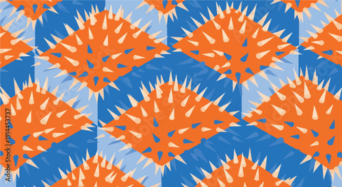 Modern Digital Hazard Pattern: Abstract Spiked Geometric Seamless Background for Cybersecurity and Aggressive Branding