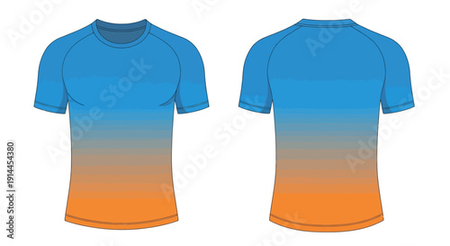 Gradient Blue Orange Tshirt.
