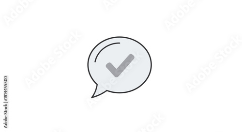 Speech Bubble with Checkmark Icon Symbol.