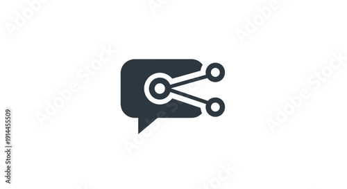 Speech Bubble with Mechanical Settings Icon.