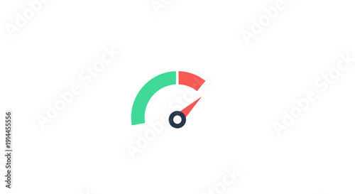 Speedometer gauge with red needle.