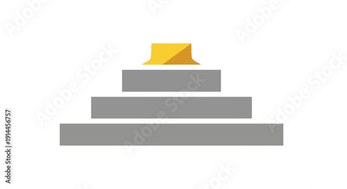 Stack of gray blocks with gold.