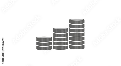 Stacked Coins Increasing in Height.
