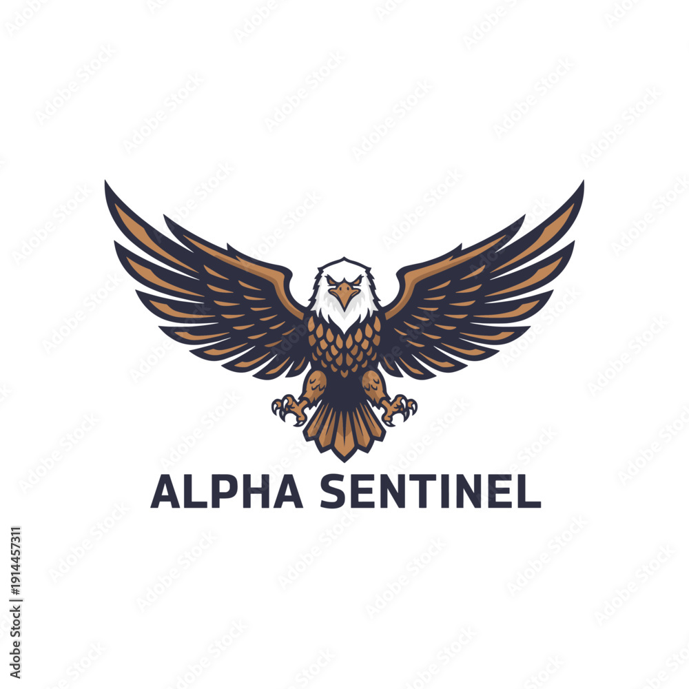 Obraz premium Eagle logo flat vector design