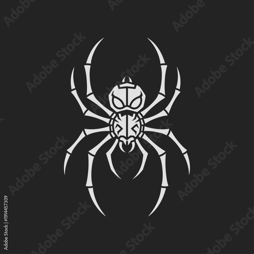 Spider tattoo flat vector design