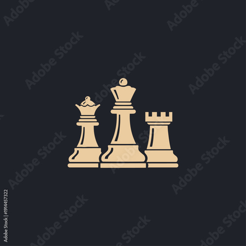 Chess logo flat vector design