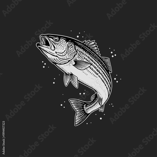 Fish logo flat vector design