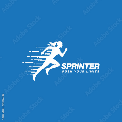 Sprint logo flat vector design