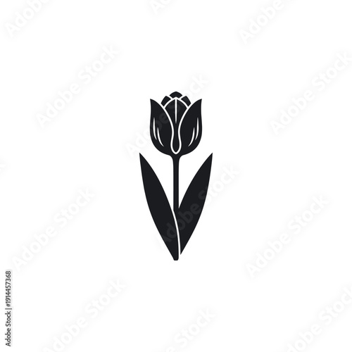 Tulip flower logo flat vector design