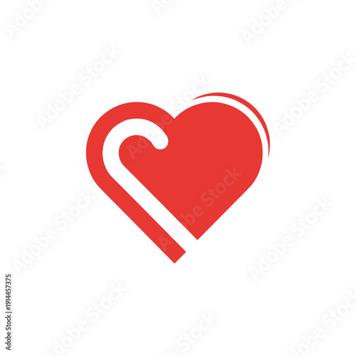 Heart logo flat vector design