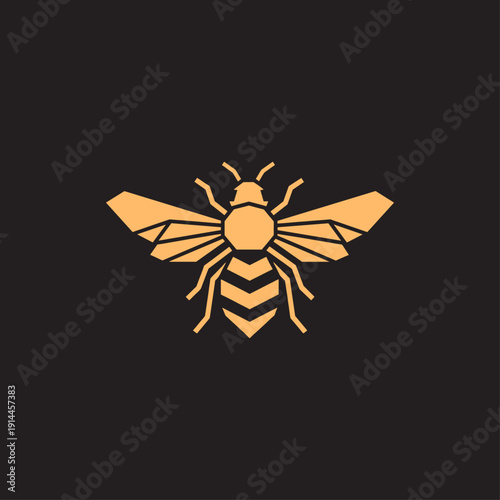 Insect Bee fly logo flat vector design