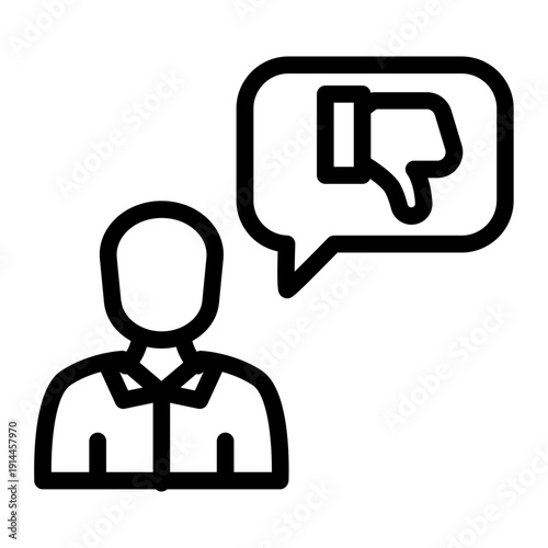 Negative Feedback Analysis Line Icon