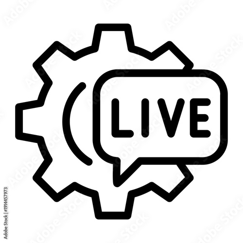 Live Media Interaction Line Icon