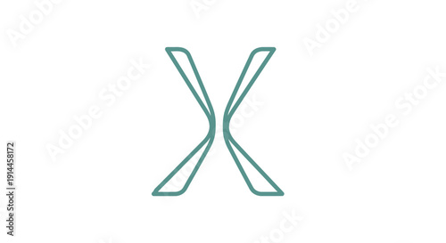 Green Letter X Shape Symbol.