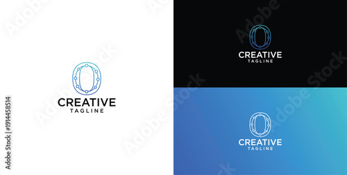 Digital technology logo icon vector. O initial logo design.