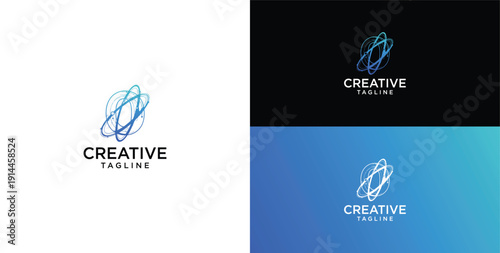 Digital technology logo icon vector. O initial logo design.