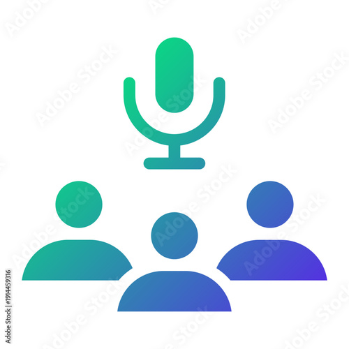 Media Press Conference Solid Gradient Icon