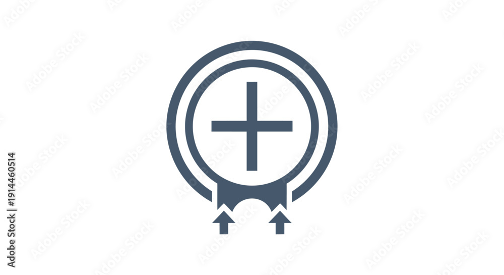 Obraz premium Medical Cross Symbol Inside Circle Logo.