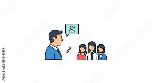 Man Speaking to Group of People.