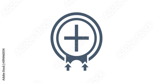 Medical Cross Symbol Inside Circle Logo.