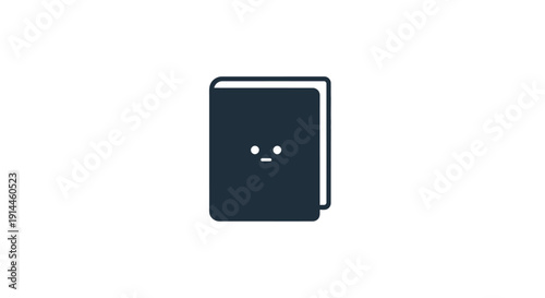 Minimalist Notebook Icon with Smiley Face.