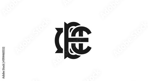 Monogram Initials Letter CE Logo Design.