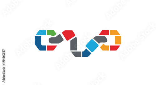 Multicolored puzzle piece logo symbol.