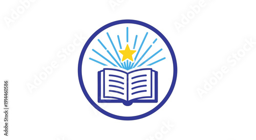 Open Book with Sunlight Icon.