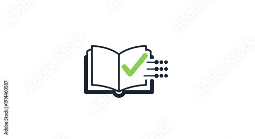 Open Book with Green Check Mark.