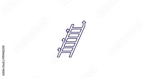 Simple metal ladder for climbing.