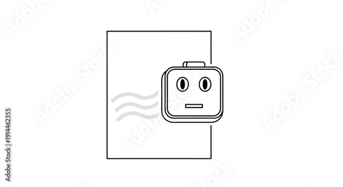Smiling Electrical Outlet with Face.